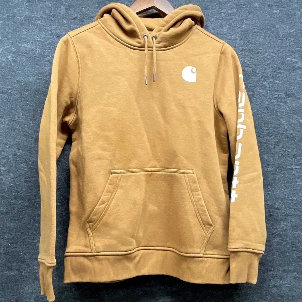 Carhartt Women's Brown Relaxed Fit Graphic Sleeve Hoodie Size M 8-10