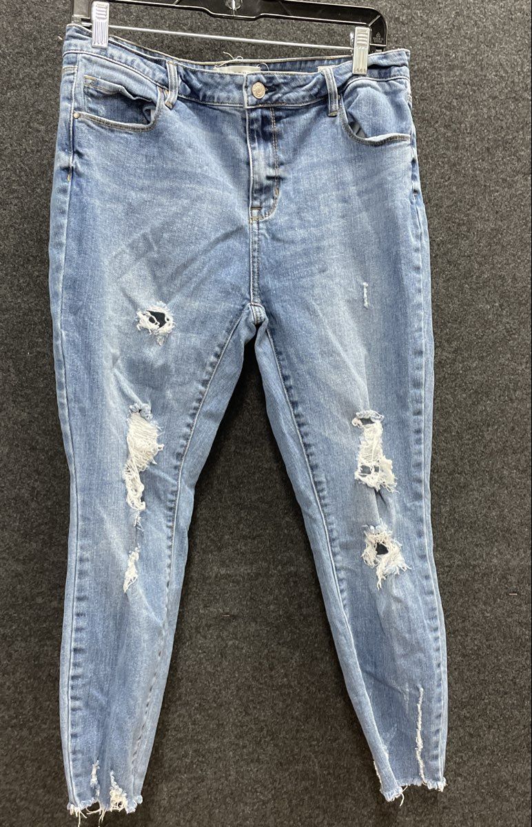 PacSun Women's Mid-Rise Skinniest Ankle Jeans Light Wash Distressed Sz 30S