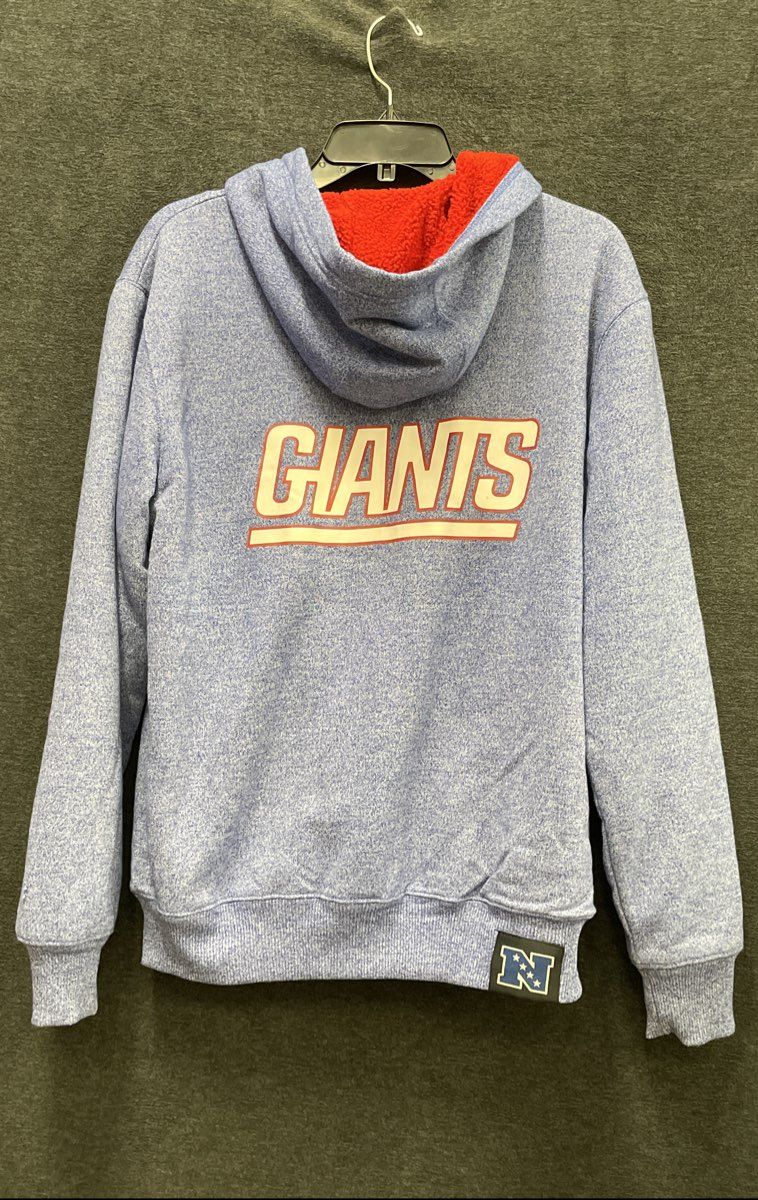 NFL Pro Line Men's New York Giants Full Zip Hoodie Sherpa Lined Blue Marl Sz S