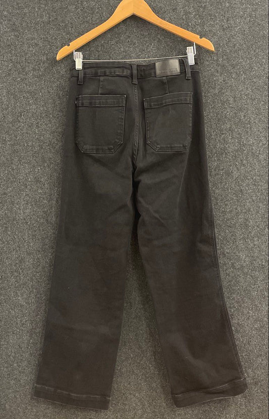 Judy Blue Women's Black High Rise Wide Leg Patch Pocket Jeans Sz 7/28