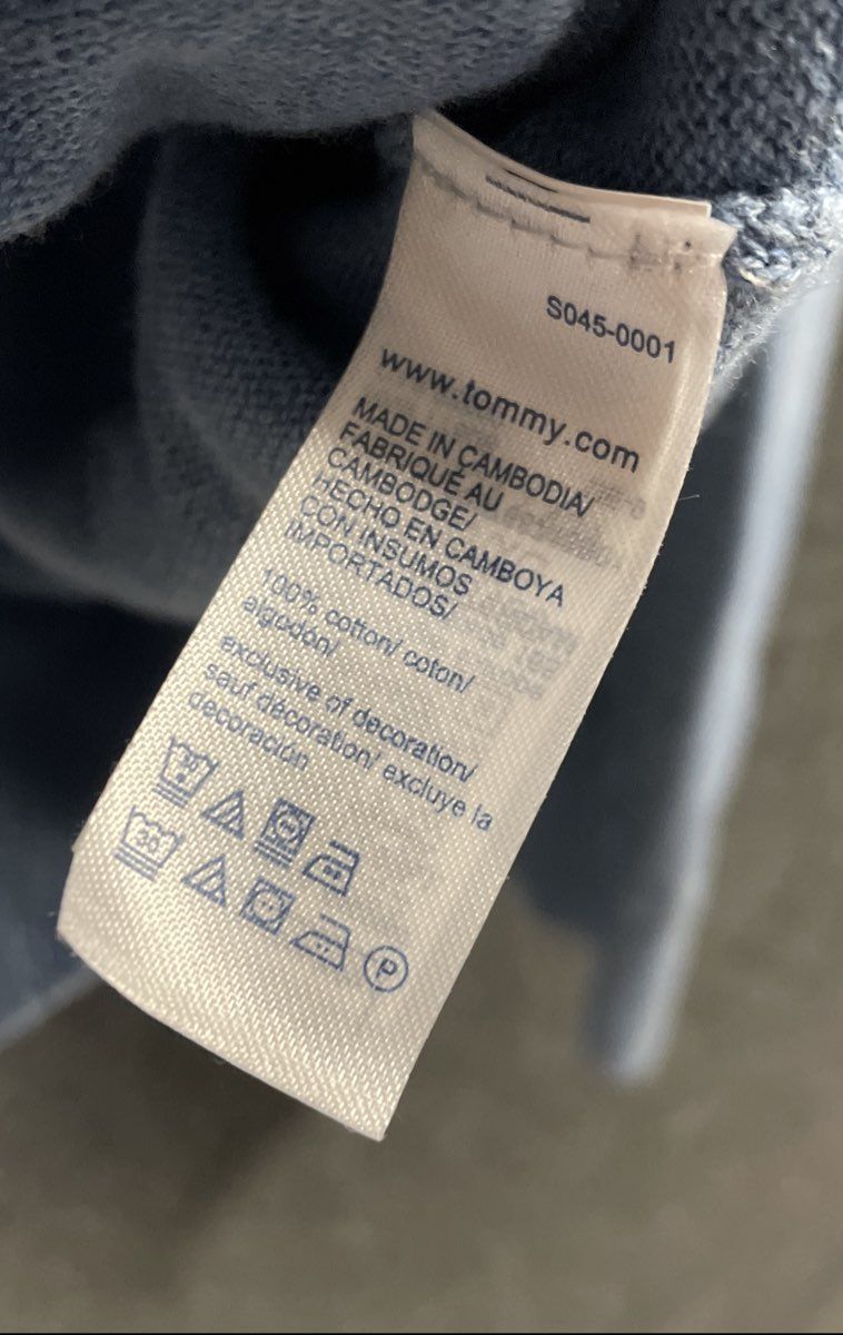 Tommy Hilfiger Men's V-Neck Sweater Light Blue 100% Cotton Knit Sz XL