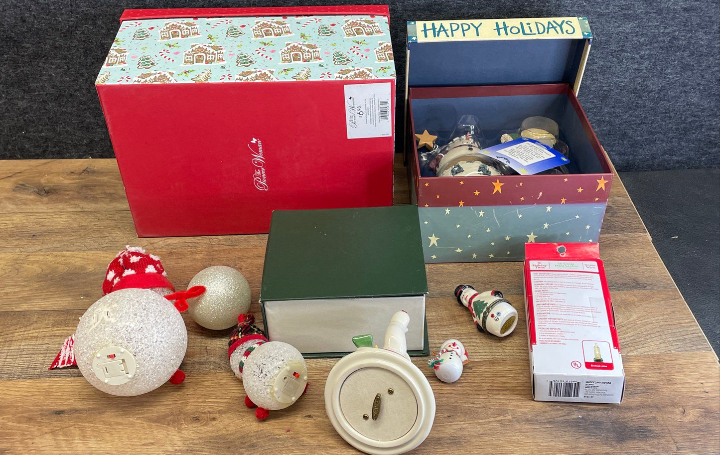 Dept 56 Snowbabies Snowman Christmas Decor Lot Earthshine Candle Music Box