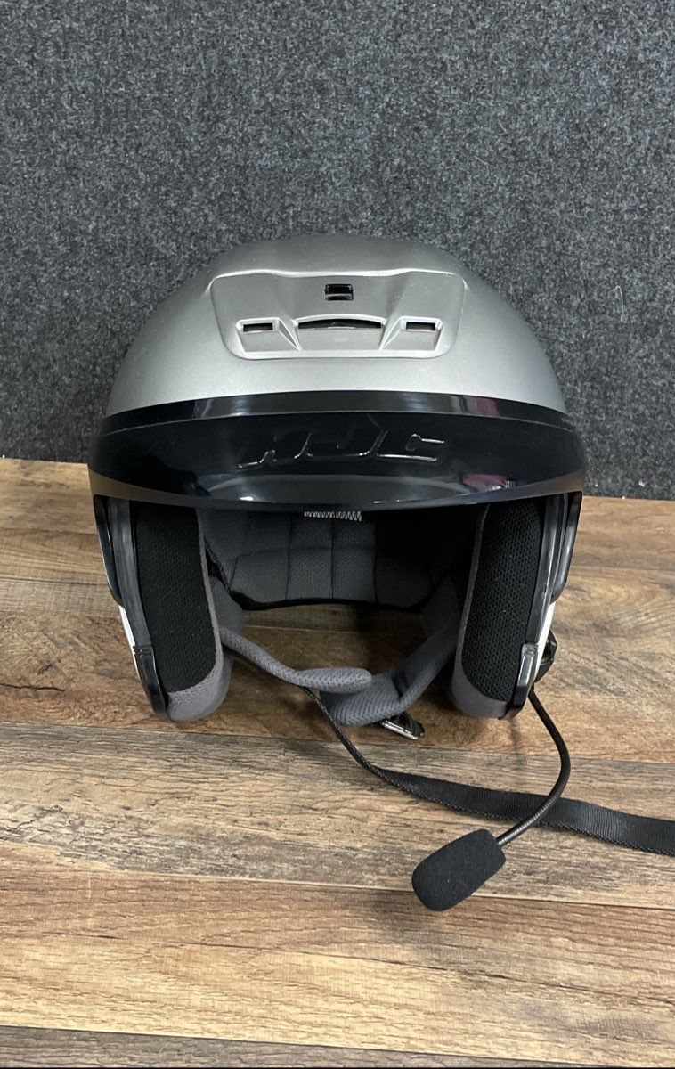 HJC AC-3 Half Helmet Silver XL Open Face DOT Snell Motorcycle Helmet Headset