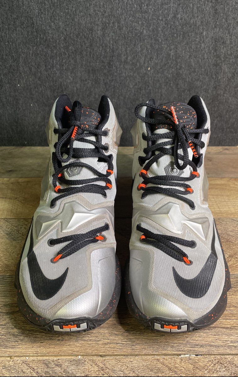 Nike LeBron 13 Rubber City Wolf Grey Black Basketball Shoes Men's Size 9