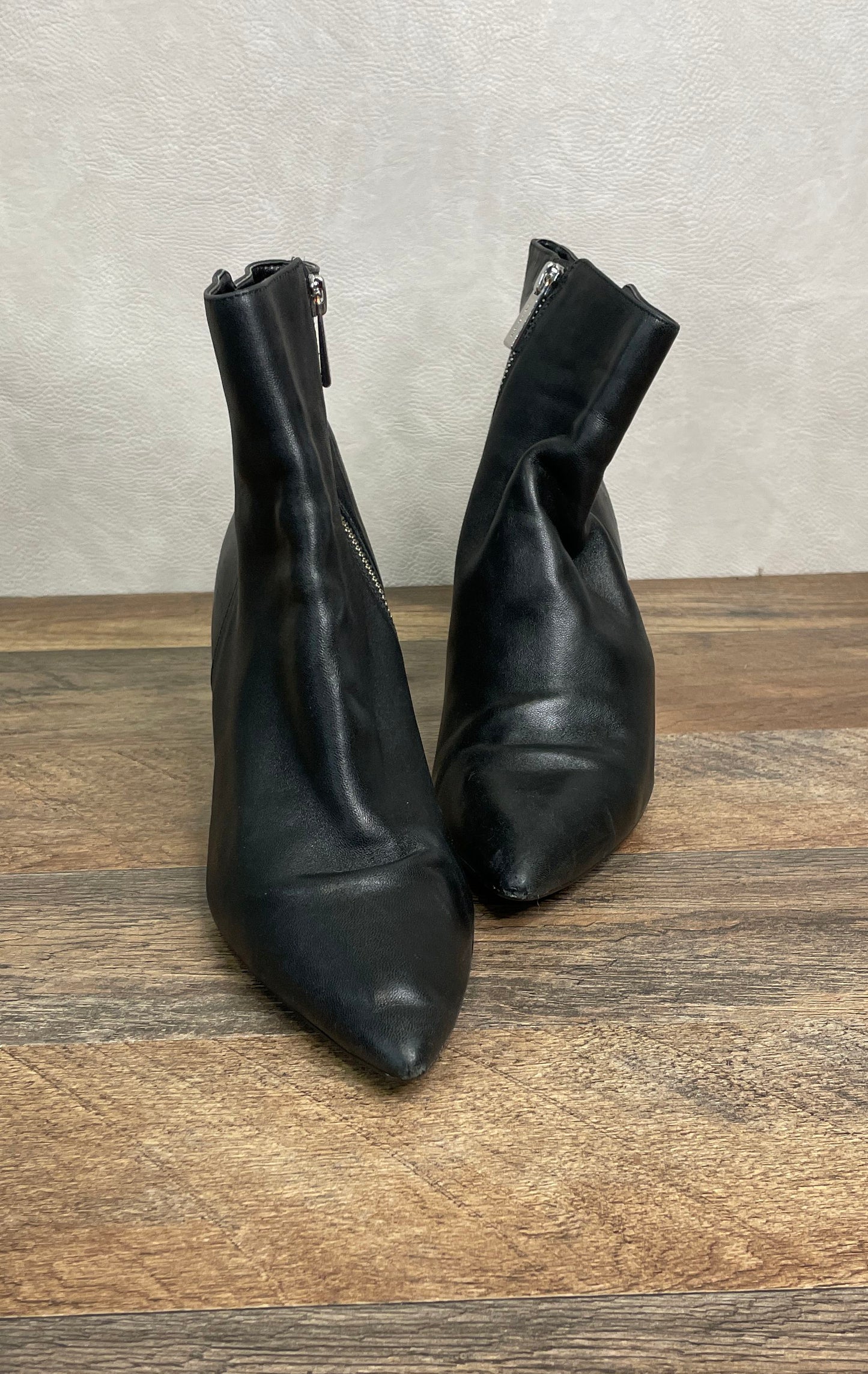 Michael Kors Black Leather Pointed Toe Stiletto Ankle Booties Size 8