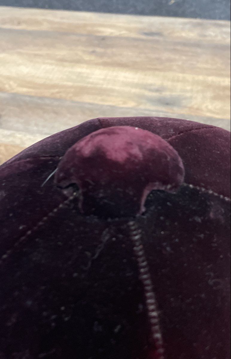 Vintage Women's Burgundy Velvet Equestrian Riding Hat Hunt Cap Maroon