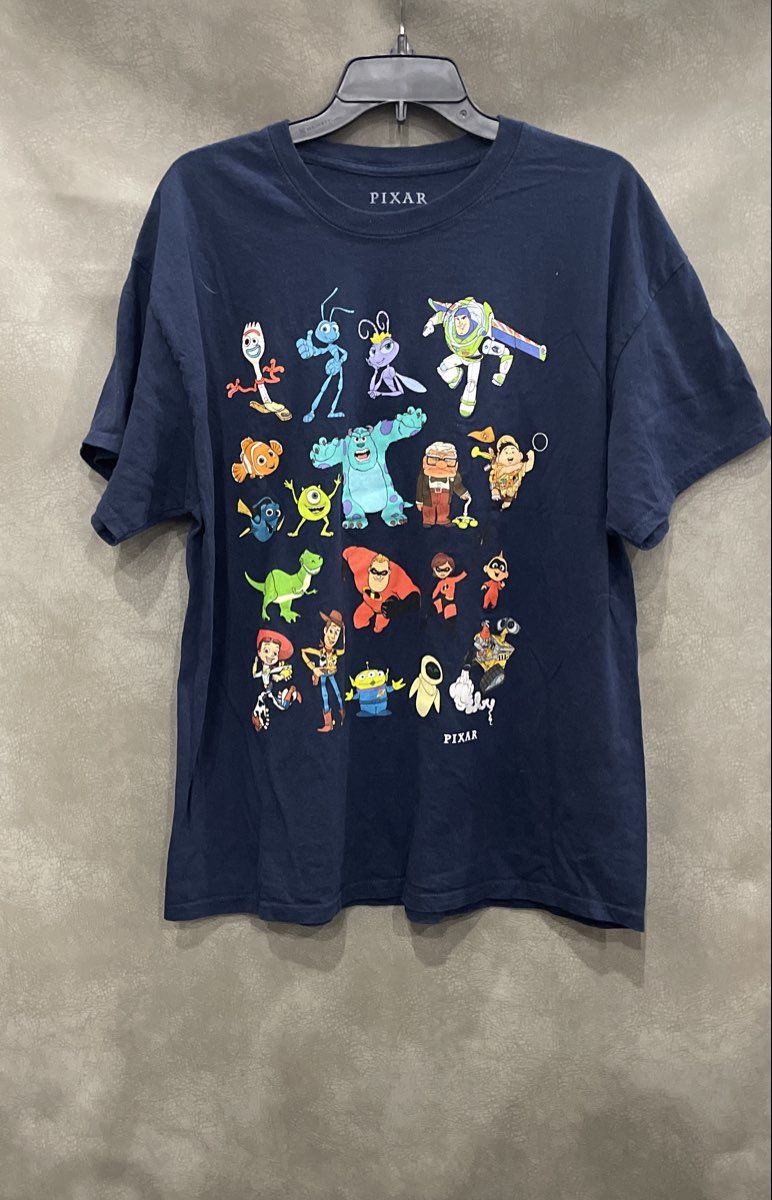 Disney Pixar Men's Navy Blue Multi Character Graphic T-Shirt Toy Story Sz 2XL