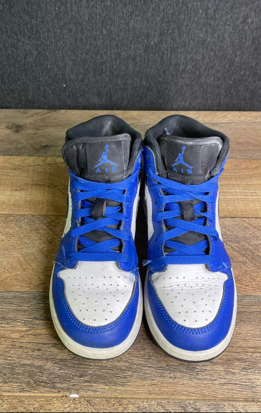 Nike Air Jordan 1 Mid Royal Blue White Black GS Sneakers DQ8423-402 Size 5Y