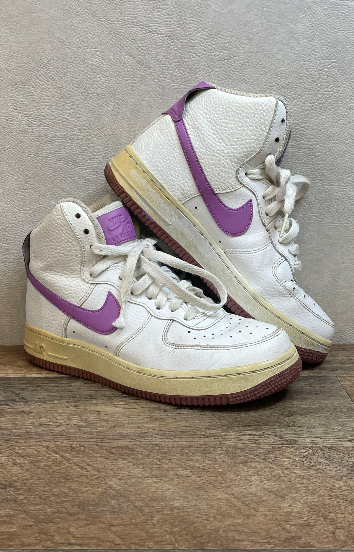 Nike Air Force 1 High White Purple Women's Size 7 334031-112