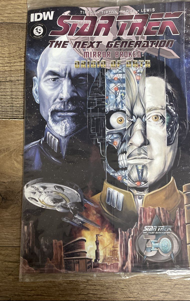 Star Trek TNG Data Action Figure & IDW Mirror Broken Comic Lot Loot Crate