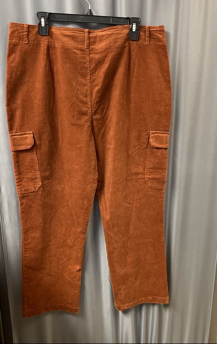Nanette Lepore Women's Spice Brown Corduroy Cargo Pants NWT Size 14