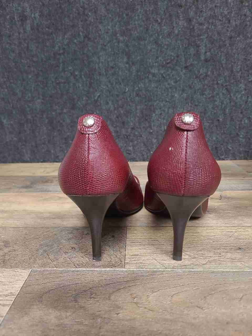 Michael Michael Kors Red Snakeskin Embossed Pointed Toe Pumps Size 9.5