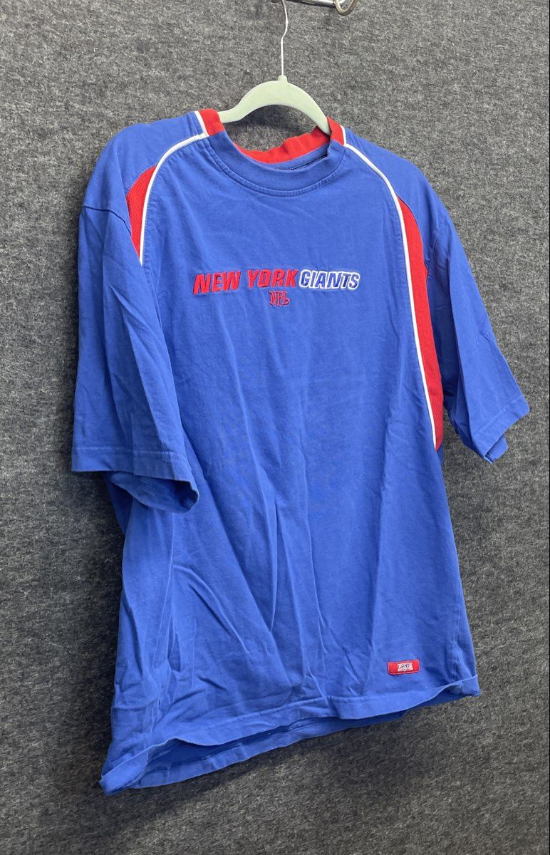 Vintage 90s New York Giants NFL Football T-Shirt Blue Red Youth Sz 16 XL