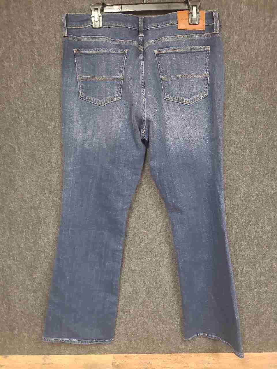 Lucky Brand Women's Sweet Mid Rise Bootcut Jeans Blue Faded Whiskered Sz 14/32