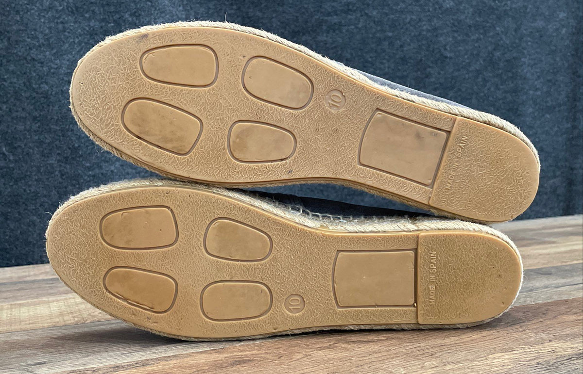 Patricia Green Grey Suede Platform Espadrille Loafers Spain Women's Size 10