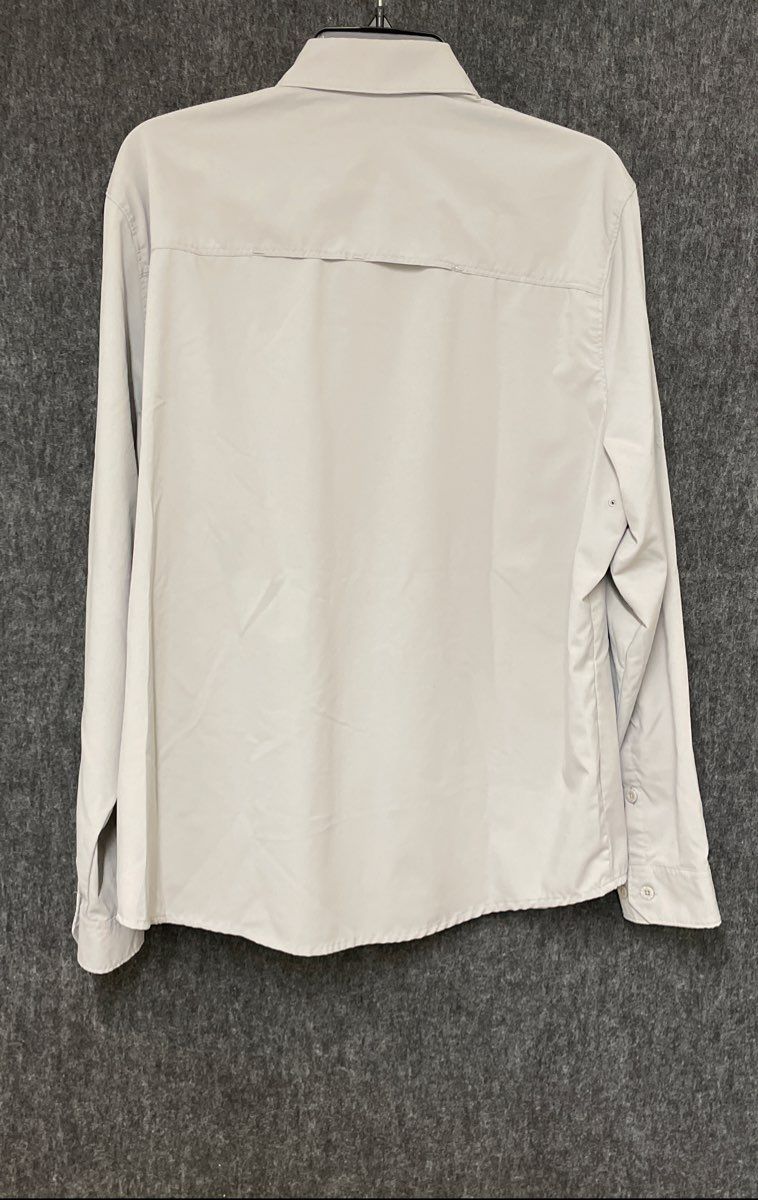 L.L. Bean Men's SunSmart Fishing Shirt Gray Long Sleeve Ventilated Back Size L