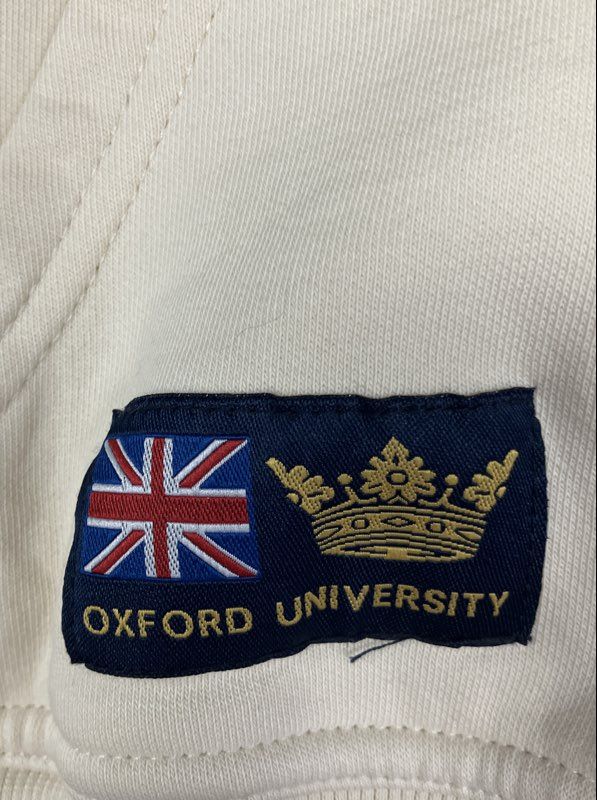 Official Oxford University Men's Cream Full Zip Fleece Hoodie Maroon Sz XL
