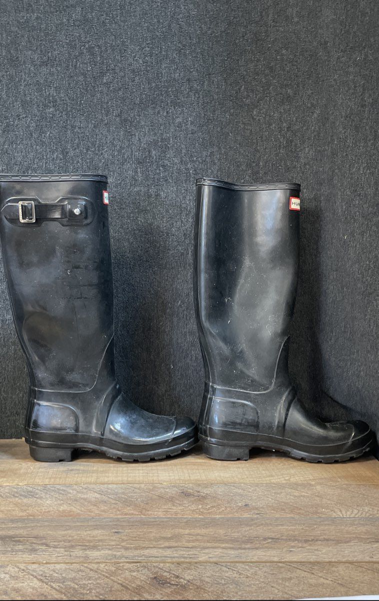 Hunter Original Tall Black Rubber Waterproof Rain Boots Women's Size 6