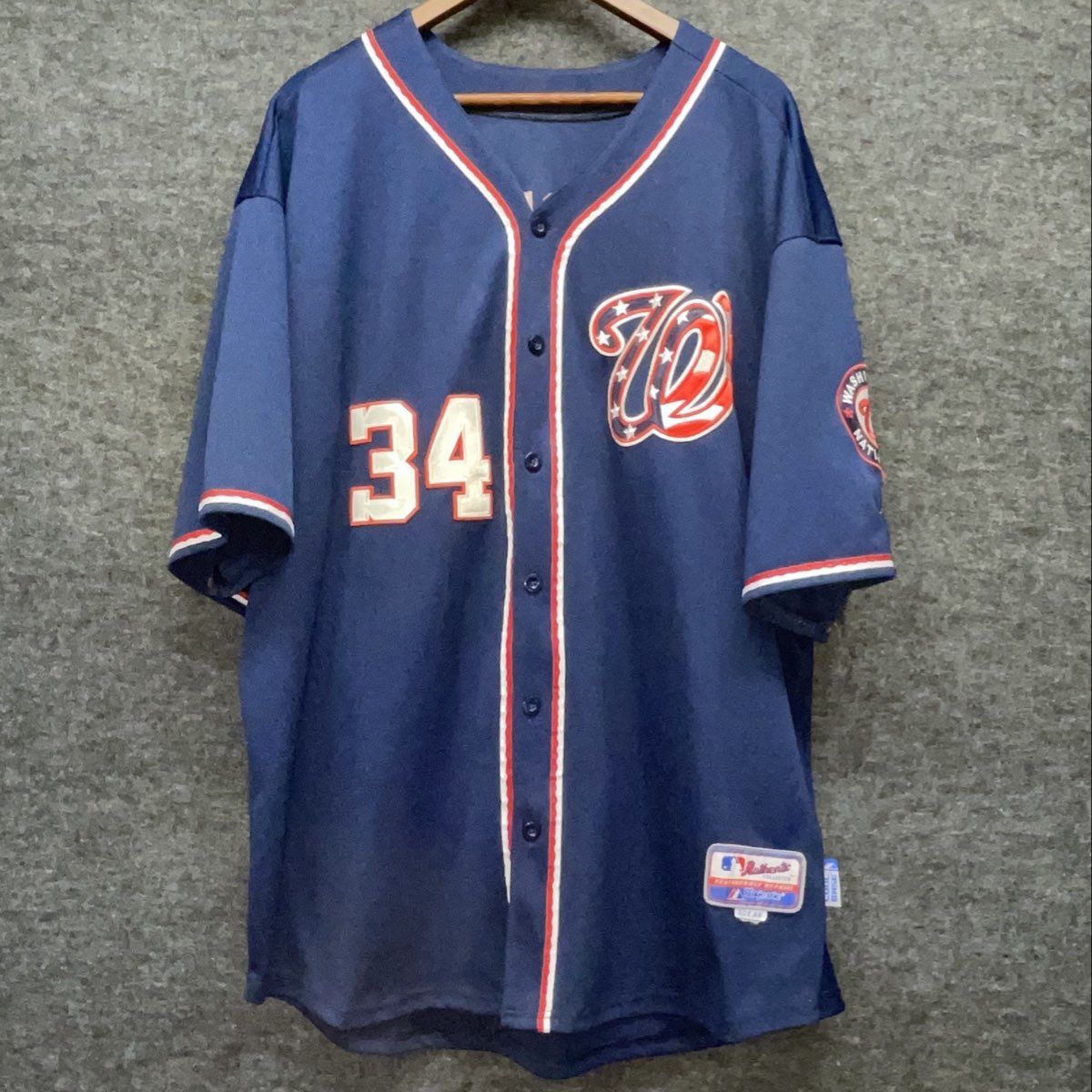 Vintage 2010s Washington Nationals Bryce Harper #34 Jersey Majestic Sz 56
