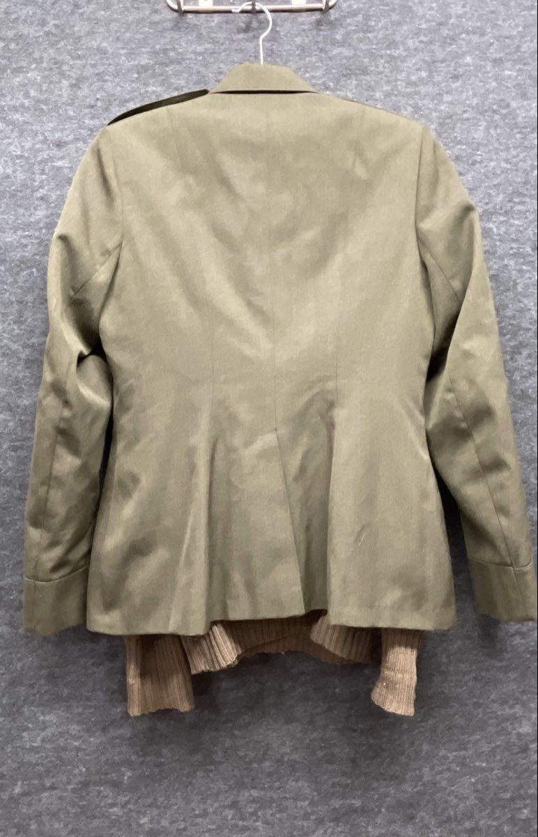 Vintage 80s Flying Cross Men's Olive Military Blazer & Wool Henley Sweater Sz L