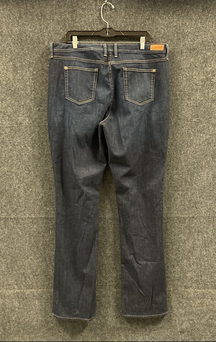 Eddie Bauer Women's Dark Wash Tall Straight Leg Stretch Denim Jeans Sz 18T