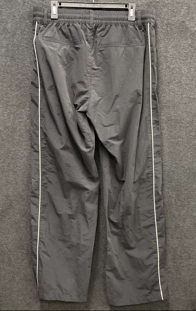 PACSUN Men's Black Baggy Nylon Cotton Blend Track Pants Piping NWT Sz L