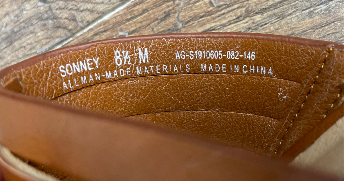 Kim Rogers Sonney Tan Faux Leather Block Heel Slide Sandals Size 8.5