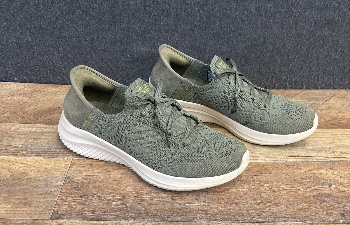 Skechers Ultra Flex 3.0 Neptune Olive Slip-Ins Size 7.5