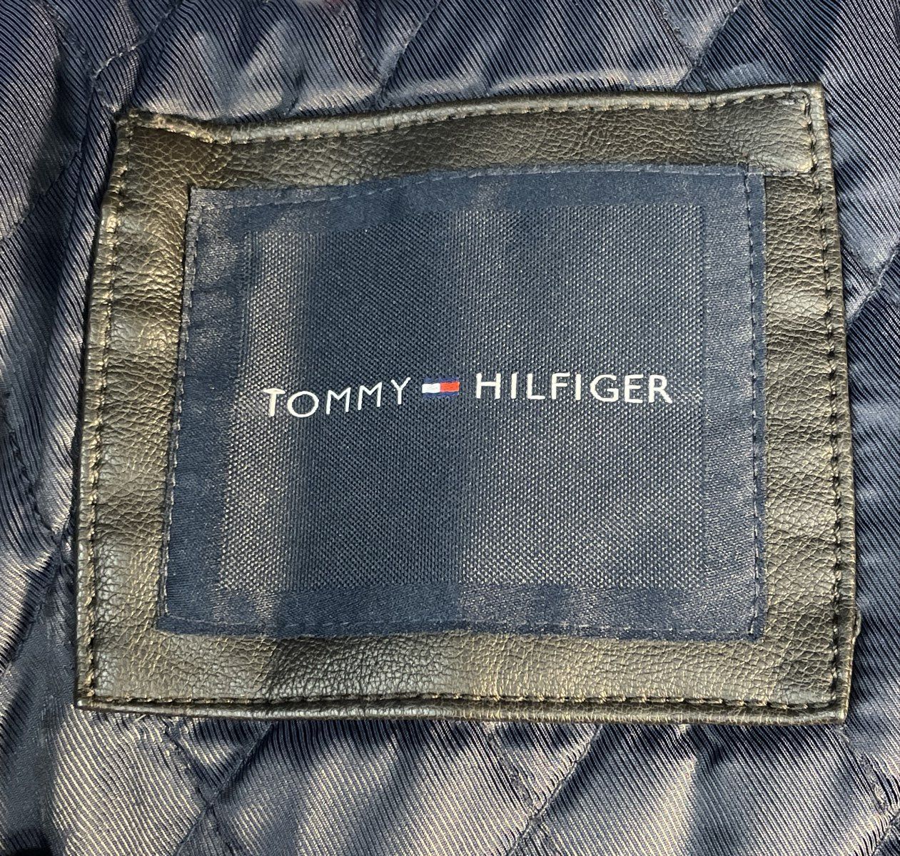 Tommy Hilfiger Men's Faux Leather Zip Front Quilted Lining Jacket Dark Brown