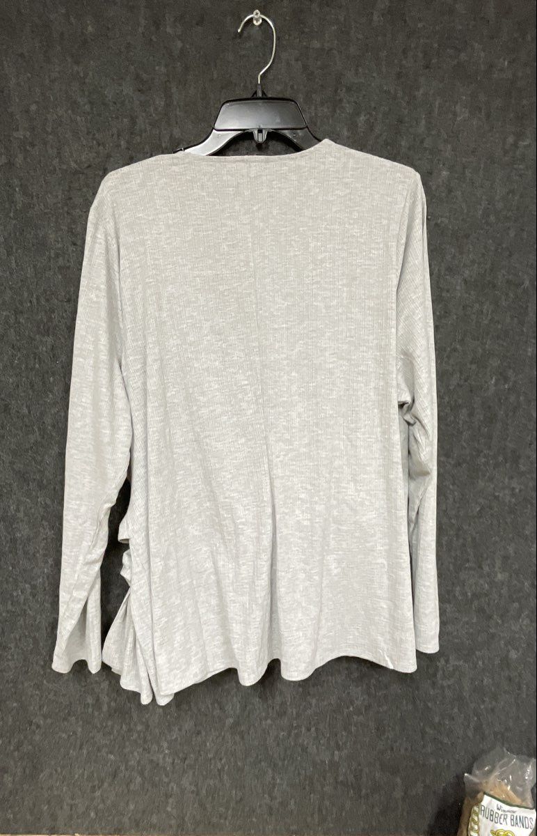 Lane Bryant Women's Gray Ribbed Wrap Top Illusion Collection Sz 22/24 NWT