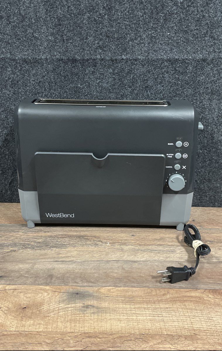 West Bend Long Slot 2-Slice Toaster Gluten Free Setting Warming Rack Gray