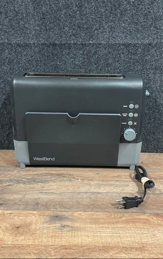 West Bend Long Slot 2-Slice Toaster Gluten Free Setting Warming Rack Gray
