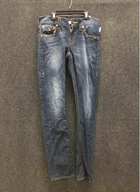 True Religion Men's Blue Slim W/ Flap Pockets Horseshoe Jeans Size 28