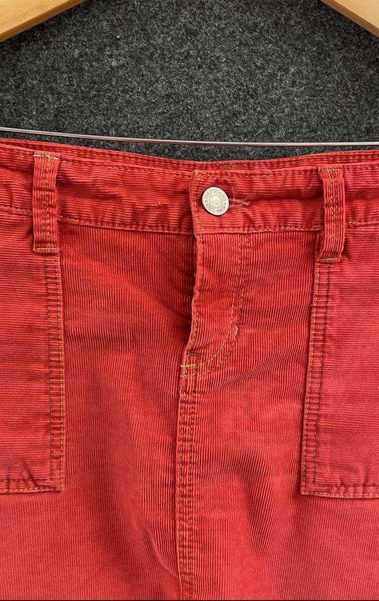 Gap Women's Red Corduroy Mini Skirt 1969 Limited Edition Cinch Back Pockets Sz 6