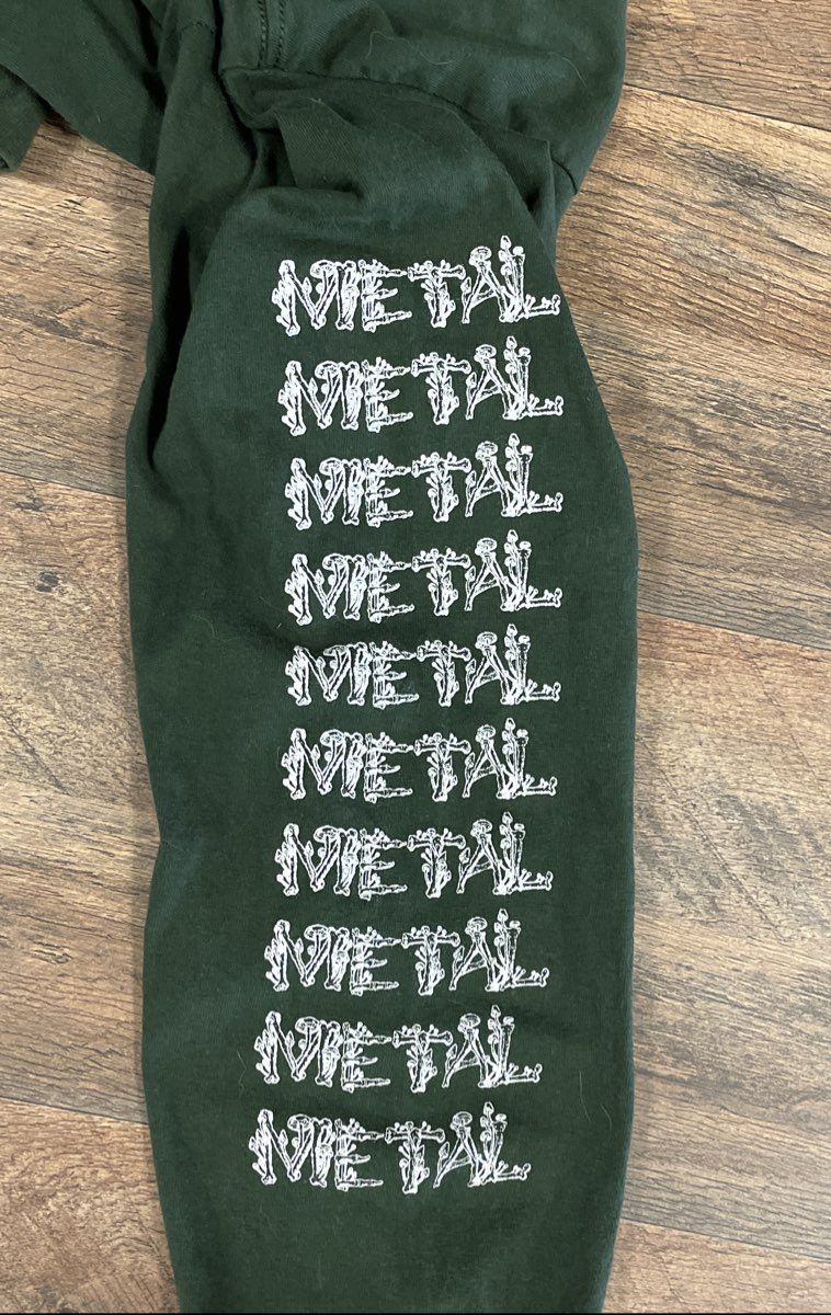 Men's Size L Green Metal Metal Mushroom Logo Longsleeve