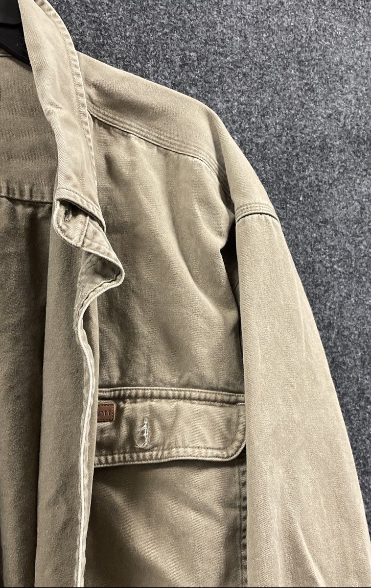 Carhartt Men's Tan Brown Long Sleeve Cotton Twill Button Down Work Shirt Sz 2XL