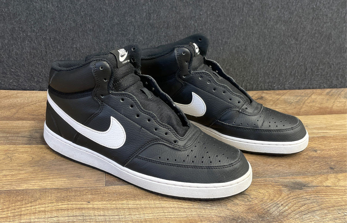 Nike Court Vision Mid Black White Basketball Inspired Sneakers Size 11.5