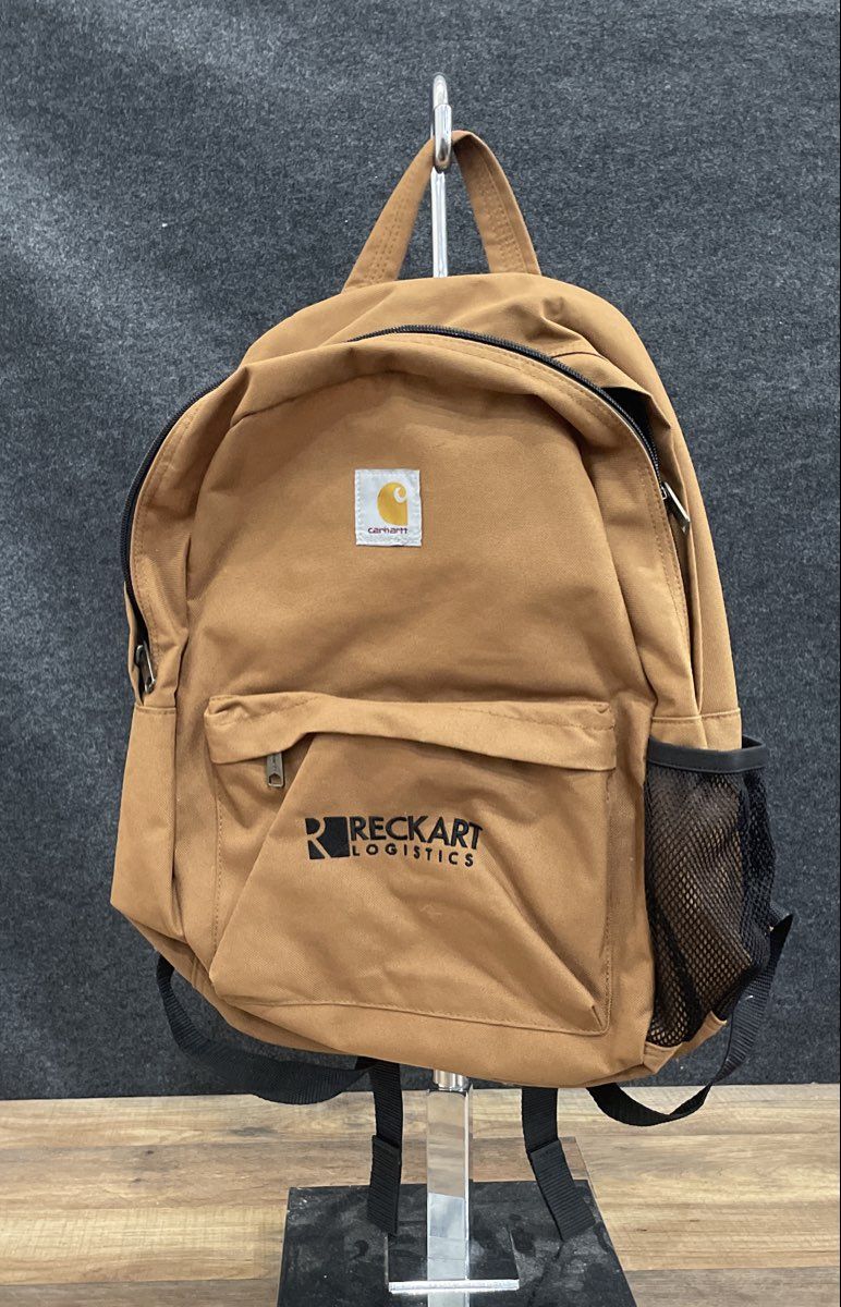 Carhartt Brown Heavy Duty Canvas Backpack Reckart Logistics Corporate Logo