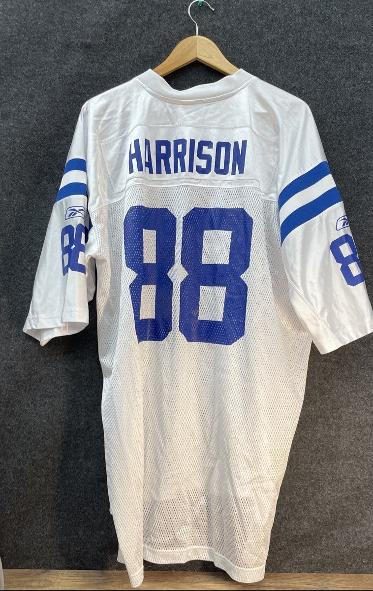 Vintage 2000s Reebok NFL Colts Marvin Harrison White Mesh Jersey Sz XXL