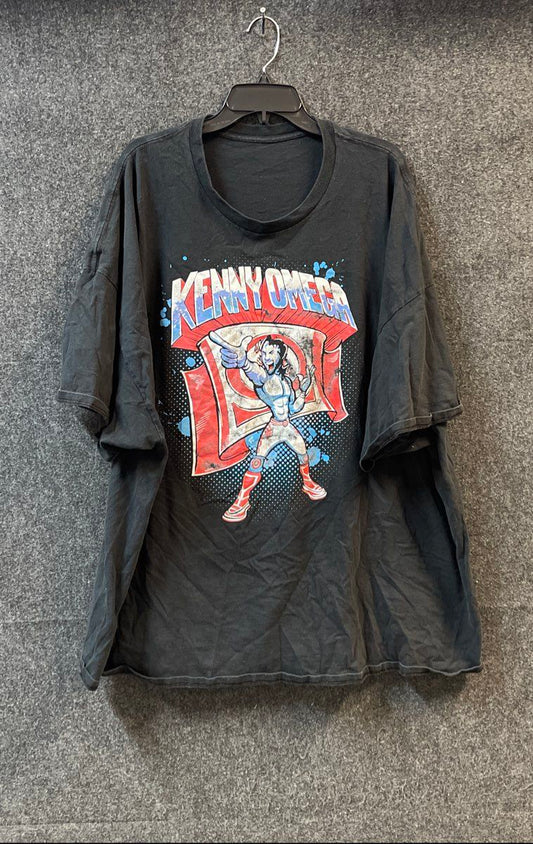 Kenny Omega AEW NJPW Comic Art Wrestling Graphic T-Shirt Black Sz 5XL