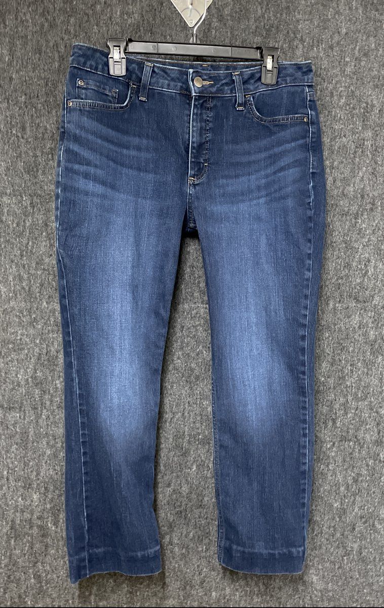 Lee Women's Blue Dark Wash Stretch Straight Leg Jeans Size 14 M