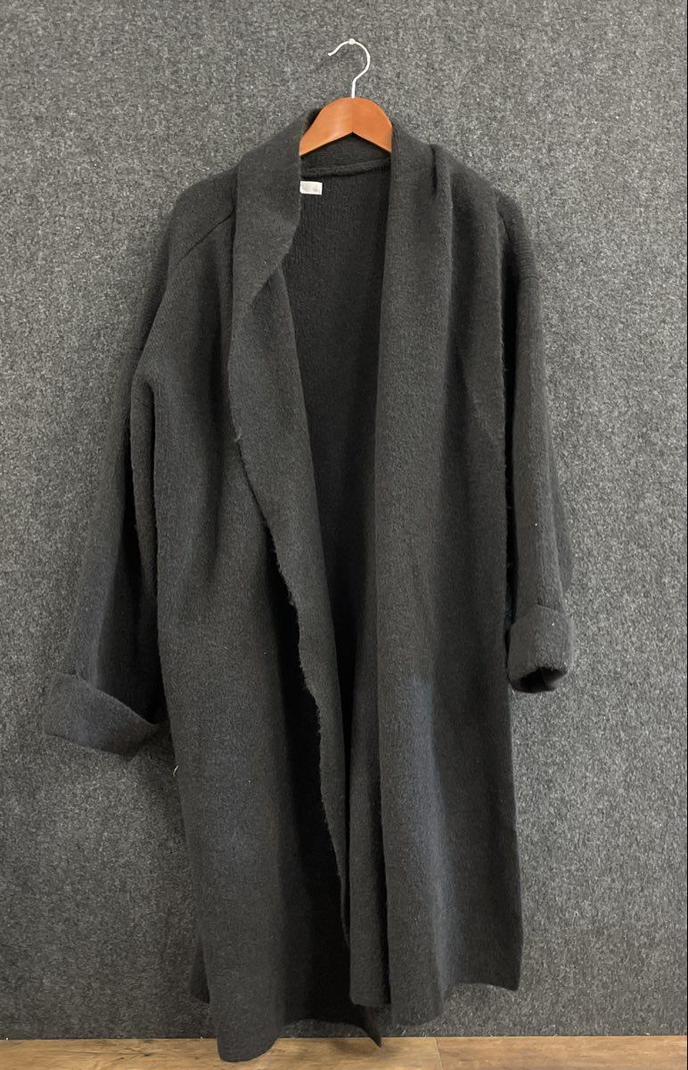 Lauren Conrad Women's Dark Gray Open Front Shawl Collar Knit Cardigan Size L