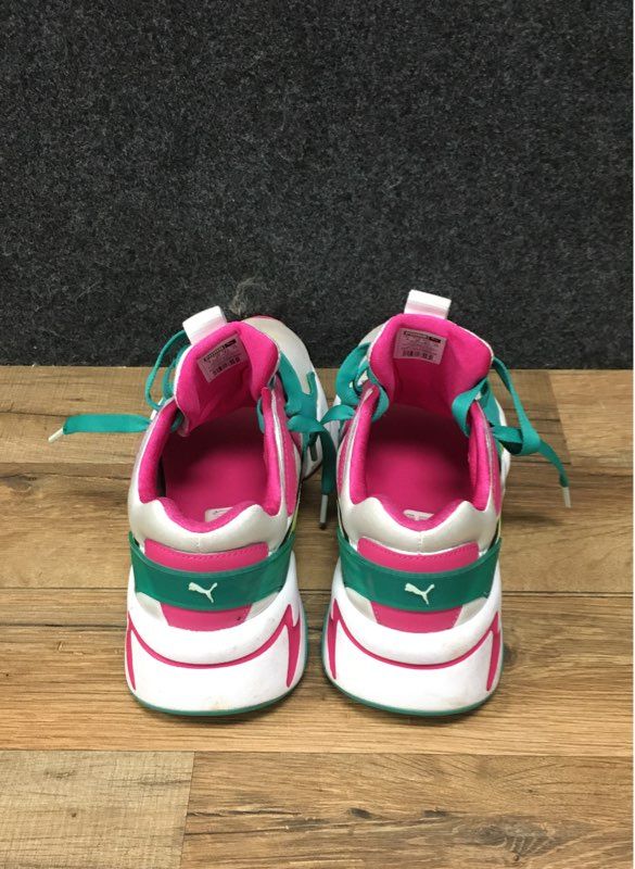 Puma Nova 90s Bloc White Pink Teal Lime Green Women's Sneakers Size 8.5
