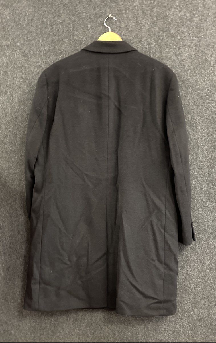 Kenneth Cole Men's Black Wool Blend 3-Button Overcoat Car Coat Sz 42S