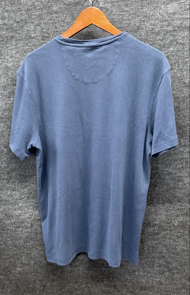 DKNY Men's Blue Embroidered Logo Crew Neck Short Sleeve T-Shirt Sz L