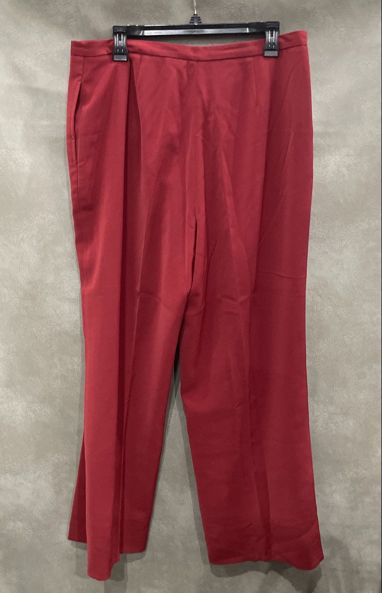 East 5th Women's Red Wide Leg Dress Pants Professional Lined Trousers Size 16