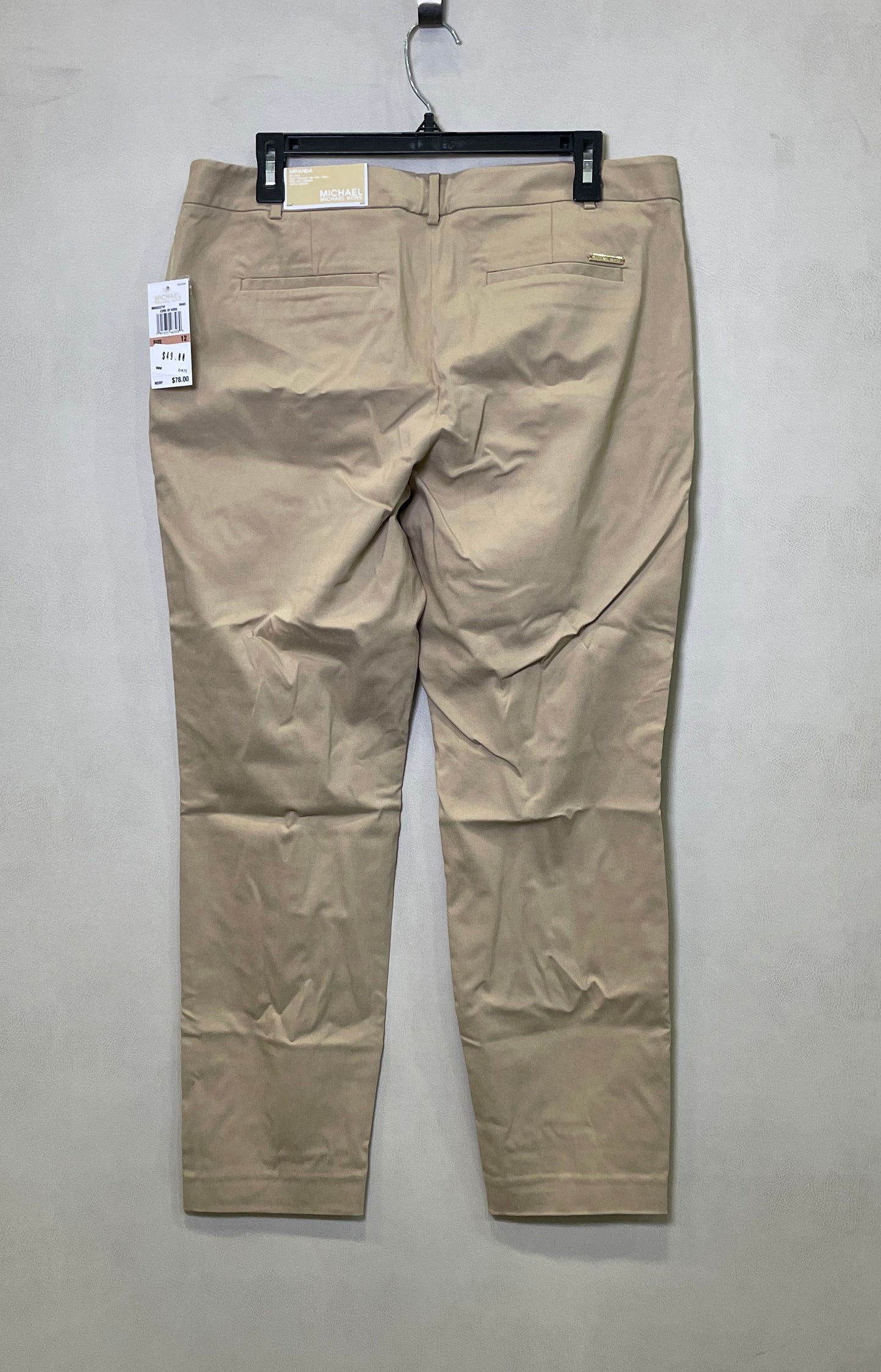 Michael Kors Women's Miranda Khaki Slim Mid-Rise Ankle Pants Sz 12 NWT