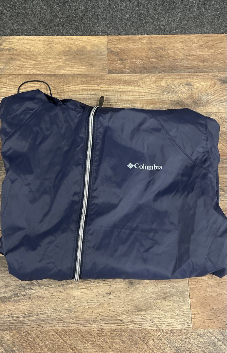 Columbia Women's Switchback III Rain Jacket Navy Blue Packable Hooded Sz XL