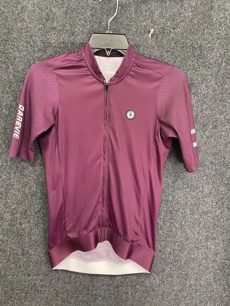Darevie Men's DVJ180 Cycling Jersey Pink Magenta Full Zip Short Sleeve Sz S