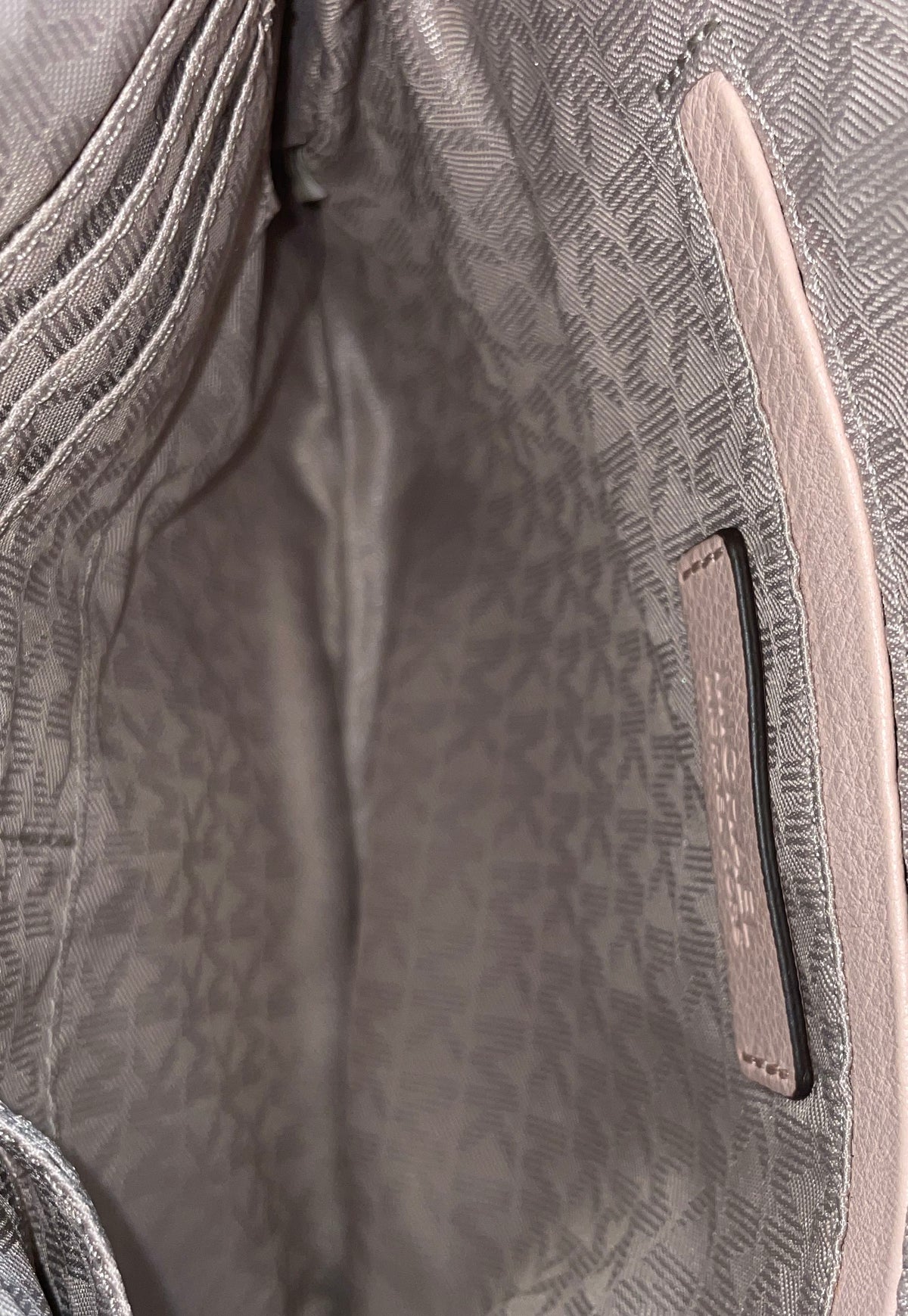 Michael Kors Blush Pink Pebbled Leather Flat Crossbody Bag Silver Hardware